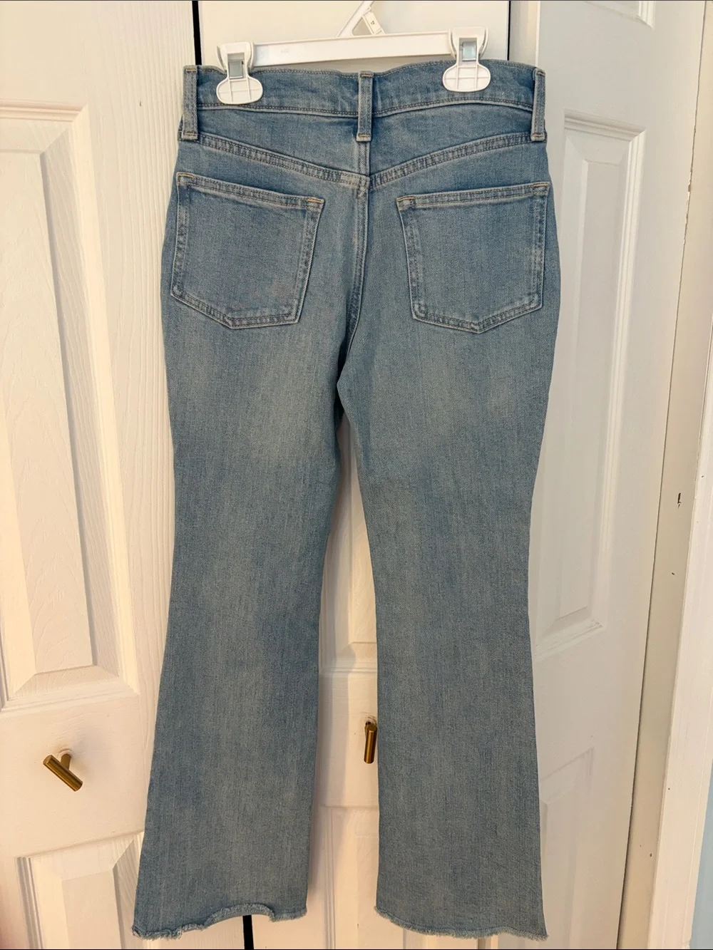Old Navy Light Wash Flare Jeans with Knee Distress